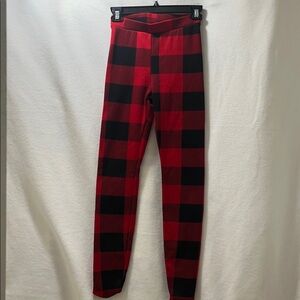 Plaid Red and Black Kids Leggings